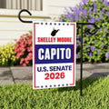 Shelley Moore Capito For West Virginia Senate 2026 Garden Flag, Double Sided, 2026 Senate Flag, Elections Flag, Race Red White & Blue Flag