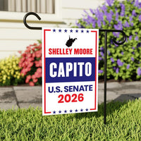Shelley Moore Capito For West Virginia Senate 2026 Garden Flag, Double Sided, 2026 Senate Flag, Elections Flag, Race Red White & Blue Flag