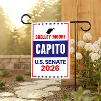 Shelley Moore Capito For West Virginia Senate 2026 Garden Flag, Double Sided, 2026 Senate Flag, Elections Flag, Race Red White & Blue Flag