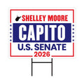 Shelley Moore Capito For West Virginia Senate 2026 Yard Sign, Corrugated Senate Election, Race Red White & Blue Yard Sign with Metal H-Stake