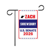 Zach Shrewsbury For West Virginia Senate 2026 Garden Flag, Double Sided, 2026 Senate Flag, Elections Flag, Race Red White & Blue Flag