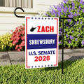 Zach Shrewsbury For West Virginia Senate 2026 Garden Flag, Double Sided, 2026 Senate Flag, Elections Flag, Race Red White & Blue Flag