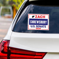 Zach Shrewsbury For West Virginia Senate 2026 Vinyl Sticker, Vote Zach Decal, West Virginia Senate Elections 2026 Bumper Sticker, 6" x 4.5"