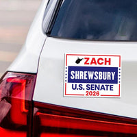 Zach Shrewsbury For West Virginia Senate 2026 Car Magnet - Vote Zach Vehicle Magnet, West Virginia Senate Elections 2026 Magnet - 6" x 4.5"