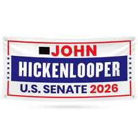 John Hickenlooper For Colorado U.S. Senate Banner Sign, 13 oz Waterproof US Senate Election 2026, Democrate Vinyl Banner With Metal Grommets