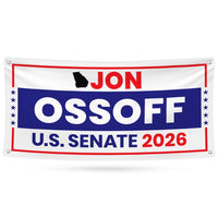Jon Ossoff For Georgia U.S. Senate Banner Sign, 13 oz Waterproof US Senate Election 2026, Democratic Party Vinyl Banner With Metal Grommets