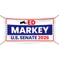 Ed Markey For Massachusetts U.S. Senate Banner Sign, 13 oz Waterproof US Senate Election 2026, Democrate Vinyl Banner With Metal Grommets