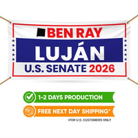Ben Ray Luján For New Mexico U.S. Senate Banner Sign, 13 oz Waterproof US Senate Election 2026, Democratic Vinyl Banner With Metal Grommets