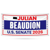Julian Beaudion For South Dakota US Senate Banner Sign, 13 oz Waterproof US Senate Election 2026, Democrate Vinyl Banner With Metal Grommets