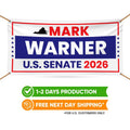 Mark Warner For Virginia U.S. Senate Banner Sign, 13 oz Waterproof US Senate Election 2026, Democratic Vinyl Banner With Metal Grommets