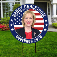 Nancy Dahlstrom For Alaska Governor Yard Sign - Coroplast 2026 Governor Elections Race Red White & Blue Yard Sign with Metal H-Stake