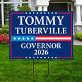 Tommy Tuberville For Alabama Governor 2026 Yard Sign, Corrugated Governor Elections Race Red White & Blue Yard Sign with Metal H-Stake