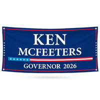 Ken McFeeters For Alabama U.S. Governor Banner Sign, 13 oz Waterproof US Governor Election 2026 Vinyl Banner With Metal Grommets