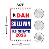 Dan Sullivan For Alaska Senate 2026 Garden Flag, Double Sided, 2026 Senate Flag, Elections Flag, Race Red White & Blue Flag