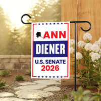 Ann Diener For Alaska Senate 2026 Garden Flag, Double Sided, 2026 Senate Flag, Elections Flag, Anti-Trump Sign, Race Red White & Blue Flag