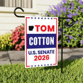 Tom Cotton For Arkansas Senate 2026 Garden Flag, Double Sided, 2026 Senate Flag, Elections Flag, Race Red White & Blue Flag