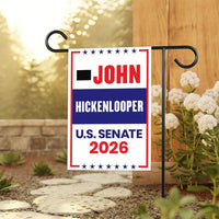 John Hickenlooper For Colorado Senate 2026 Garden Flag, Double Sided, 2026 Senate Flag, Elections Flag, Race Red White & Blue Flag