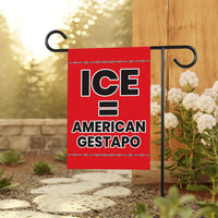 ICE Equals American Gestapo Garden Flag, Double Sided, Resist Hate Flag, Anti-Trump, Funny Anti-Trump Anti-Elon Flag, Political Flag