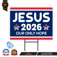 Jesus 2026 Yard Sign - Coroplast Visible Text Long Lasting Rust Free Jesus 2026 Sign with Metal H-Stake