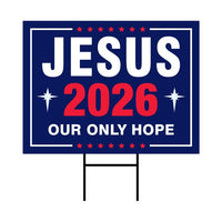 Jesus 2026 Yard Sign - Coroplast Visible Text Long Lasting Rust Free Jesus 2026 Sign with Metal H-Stake