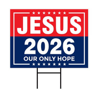 Jesus 2026 Yard Sign - Coroplast Visible Text Long Lasting Rust Free Jesus 2026 Sign with Metal H-Stake