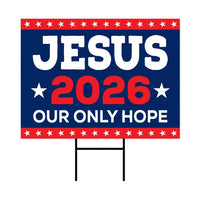 Jesus 2026 Yard Sign - Coroplast Visible Text Long Lasting Rust Free Jesus 2026 Sign with Metal H-Stake