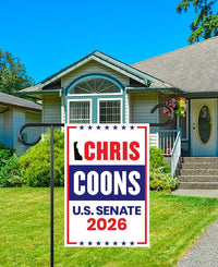Chris Coons For Delaware Senate 2026 Garden Flag, Double Sided, 2026 Senate Flag, Elections Flag, Anti-Trump Sign, Race Red White Blue Flag