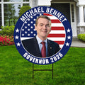 Michael Bennet For Colorado Governor Yard Sign - Coroplast 2026 Governor Elections Race Red White & Blue Yard Sign with Metal H-Stake