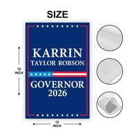 Karrin Taylor Robson For Arizona Governor 2026 Garden Flag, Double Sided, 2026 Governor Flag, Elections Flag, Race Red White & Blue Flag