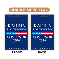 Karrin Taylor Robson For Arizona Governor 2026 Garden Flag, Double Sided, 2026 Governor Flag, Elections Flag, Race Red White & Blue Flag