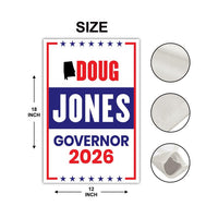 Doug Jones For Alabama Governor 2026 Garden Flag, Double Sided, 2026 Governor Flag, Democrate, Elections Flag, Race Red White & Blue Flag