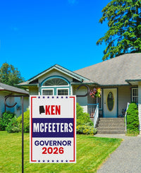 Ken McFeeters For Alabama Governor 2026 Garden Flag, Double Sided, 2026 Governor Flag, Elections Flag, Race Red White & Blue Flag