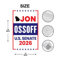 Jon Ossoff For Georgia Senate 2026 Garden Flag, Double Sided, 2026 Senate Flag, Elections Flag, Anti-Trump Sign, Race Red White & Blue Flag