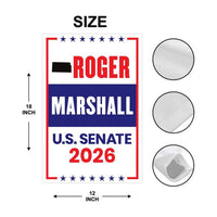 Roger Marshall For Kansas Senate 2026 Garden Flag, Double Sided, 2026 Senate Flag, Elections Flag, Republican, Race Red White & Blue Flag
