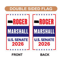 Roger Marshall For Kansas Senate 2026 Garden Flag, Double Sided, 2026 Senate Flag, Elections Flag, Republican, Race Red White & Blue Flag