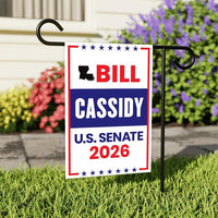Bill Cassidy For Louisiana Senate 2026 Garden Flag, Double Sided, 2026 Senate Flag, Elections Flag, Republican, Race Red White & Blue Flag