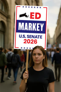 Ed Markey For Massachusetts Senate 2026 Election Sign, Anti-Trump Sign, Political Campaign Sign, Senate Election 2026 Race Poster Sign
