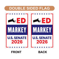 Ed Markey For Massachusetts Senate 2026 Garden Flag, Double Sided, 2026 Senate Flag, Elections Flag, Anti-Trump, Race Red White & Blue Flag