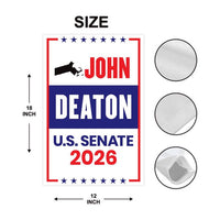 John Deaton For Massachusetts Senate 2026 Garden Flag, Double Sided, 2026 Senate Flag, Elections Flag, Republic, Race Red White & Blue Flag