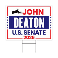 John Deaton For Massachusetts Senate 2026 Yard Sign, Corrugated Plastic Senate Elections, Race Red White & Blue Yard Sign with Metal H-Stake