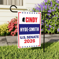 Cindy Hyde-Smith For Mississippi Senate 2026 Garden Flag, Double Sided, 2026 Senate Flag, Elections Flag, Race Red White & Blue Flag