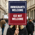 Abolish ICE No One Is Illegal Protest Sign, No Kings In America, Anti-Trump Resistance Political Protest Poster, Resist Fascism Rally Sign