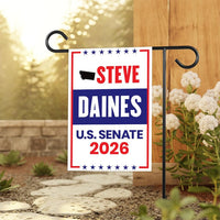 Steve Daines For Montana Senate 2026 Garden Flag, Double Sided, 2026 Senate Flag, Elections Flag, Republic Sign, Race Red White & Blue Flag