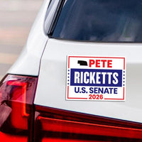 Pete Ricketts For Nebraska Senate 2026 Car Magnet - Vote Pete Ricketts Vehicle Magnet, Nebraska Senate Elections 2026 Magnet - 6" x 4.5"