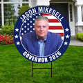 Jason Mikesell For Colorado Governor Yard Sign - Coroplast 2026 Governor Elections Race Red White & Blue Yard Sign with Metal H-Stake