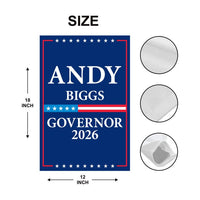 Andy Biggs For Arizona Governor 2026 Garden Flag, Double Sided, 2026 Governor Flag, Elections Flag, Race Red White & Blue Flag