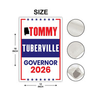 Tommy Tuberville For Alabama Governor 2026 Garden Flag, Double Sided, 2026 Governor Flag, Elections Flag, Race Red White & Blue Flag