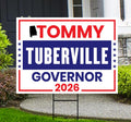 Tommy Tuberville For Alabama Governor 2026 Yard Sign, Corrugated Governor Elections Race Red White & Blue Yard Sign with Metal H-Stake