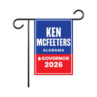 Ken McFeeters For Alabama Governor 2026 Garden Flag, Double Sided, 2026 Governor Flag, Elections Flag, Race Red White & Blue Flag