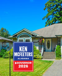 Ken McFeeters For Alabama Governor 2026 Garden Flag, Double Sided, 2026 Governor Flag, Elections Flag, Race Red White & Blue Flag
